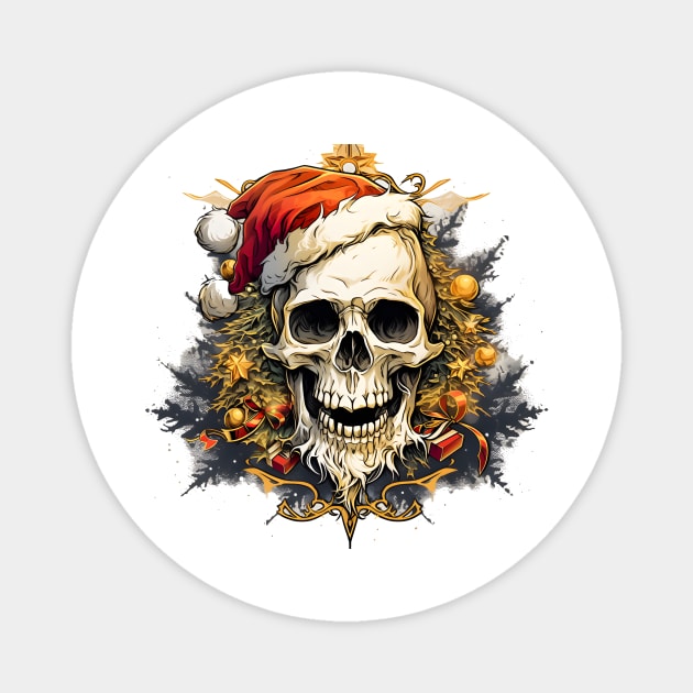 Christmas Celebration with a Skull Twist Magnet by ragil_studio